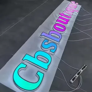 Custom Business Reception Led Signs 3d Acrylic Perforated Letters Glow Signage Store Sign Metal Logo Led Channel Letter Display