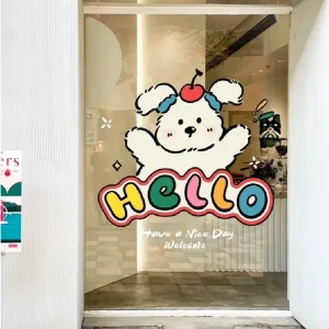 Custom Cartoon Pattern Static Cling Stickers Shop Glass Door Window Kindergarten Early Education Decals