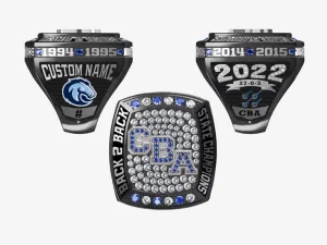 Custom Championship Ring Men’s Alloy Gold Plated Gemstone Customizable Player Name Number High Quality Sports
