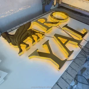 Custom Channel Letter Sign LED Hollow Out Letter Signage Punch Hole Metal Illuminated Storefront Logo Display