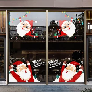 Custom Christmas Removable Electrostatic Glass Sticker Window Die Cut Vinyl Stickers Printing Static Stickers