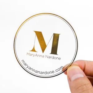 Custom Circle Logo Printing Pvc Sticker Round Clear Vinyl Roll Transparent Sticker Label
