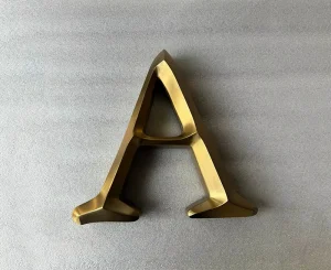 Custom Classic Golden Finish Solid Stainless Steel Letters Personalized Business Brand Name Metal Decor Wall Sign