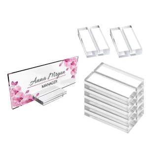 Custom Clear Acrylic Name Card Display Stand Wedding Sign Holder Table Numbers Photo Display for Office Menu Meeting Wedding