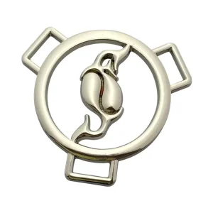 Custom Clothing Accessories Oval Logo Tags and Hollow Letter Sewing Plates Zinc Alloy Swimwear Accessory Label for Coats