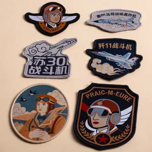 Custom Clothing Armbands Sleeve Badges Embroidered School Cartoon Logos Woven Stitched Polyester Fabric Labels Roll Shape