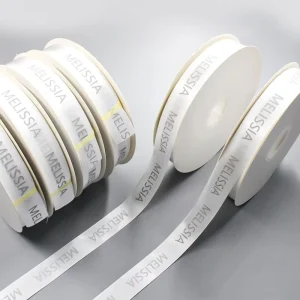 Custom Color Printed Double Face Satin Ribbon Sustainable Polyester Elastic Velvet Wired with Logo Minimum Order 100 Yards