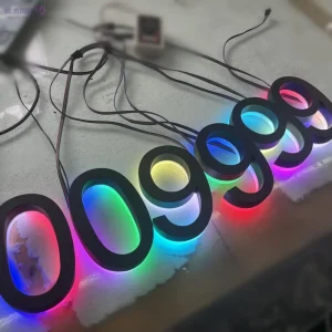 Custom Colorful LED Backlit Stainless Steel Doorway Trim Letters IP65 Waterproof Remote Control Borderless Design for Light