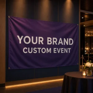 Custom Company Flag and Logo Banner Digital Printed Polyester for Sponsor Events and Brand Advertising