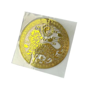 Custom Copper Nickel Foil Stickers Customized Design logo Gold Transfer Stickers