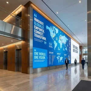 Custom Corporate Culture Wall Fabric Light Box Frameless Interior Soft Film LED Lightbox for Office Branding Reception Decor
