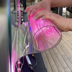 Custom Creative P6 Transparent Led Film Display ultra Curved Flexible Self adhesive Glass Window Advertising Led Film Screen