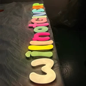 Custom Crystal Acrylic LED Jell Letters Eye-Catching Shop Sign for Mall Company Use Factory Supply