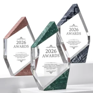 Custom Crystal Marble Trophy Authorized Dealer Plaque Engraved Iceberg Diamond Award Corporate Excellence Recognition