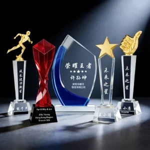 Custom Crystal Star Trophy Customized Company Awards Enterprise Competition Bank Outstanding Employees Eco friendly Engraved