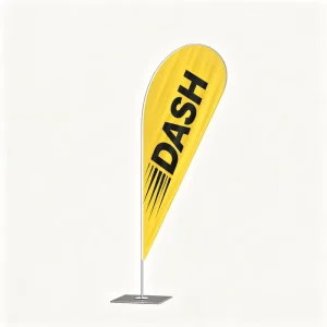 Custom Curved Feather Flag Banner with Pole and Ground Spike for Street Marketing Campaign