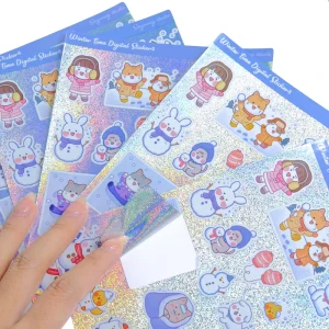 Custom Cute Waterproof Vinyl Laptop Sticker Anime Label Design Custom Kiss Cut Self Adhesive Paper Cartoon Sticker