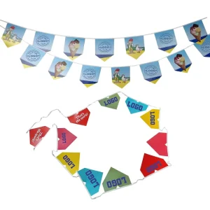 Custom Decorative Hanging Bunting Triangle Flags Promotional Custom String Bunting Flags Personalized Bunting Flag