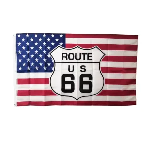 Custom Design 100% Polyester Historic West USA American Route 66 Flag
