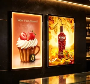 Custom Design Advertising Light Box Stainless Steel Material Dustproof For Office Indoor Commercial Display Fixture