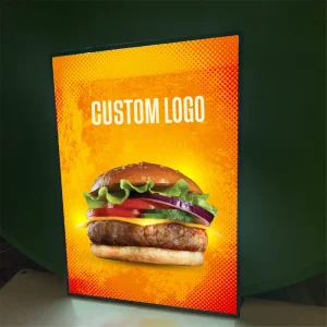 Custom Design Aluminum Magnetic Slim LED Light Box Poster with Hanging Option Rectangle Shape