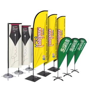 Custom Design Eco Friendly Flying Style Polyester Feather Flag Beach Flag Banner Promotional Advertising Wind Outdoor Heat