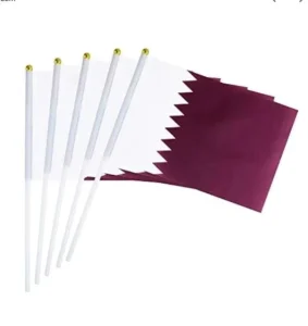 Custom Design Football Match Day 48 Countries Hand Waving Flags High Quality Polyester Qatar 14x21cm Digital Promotional