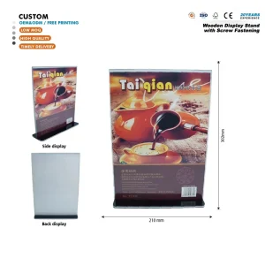 Custom Design High Clear Acrylic Desktop Sign Holder A4 Vertical Poster Frame for Office Reception Notice