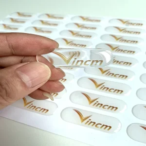 Custom Design Logo Packaging Clear Transparent PVC Resin Crafts 3D Silicone Sticker Epoxy Resin Accessories Decals