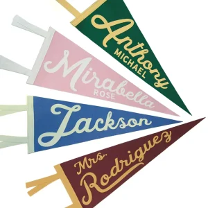 Custom Design Sublimation Logo Printing Personal School Event Sports Felt Pennant Unique Pennant Flag Aluminum For Personal Use