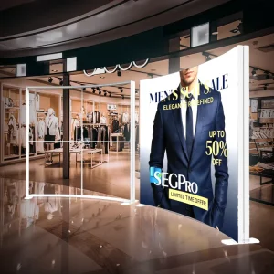 Custom Design for Illuminated Fabric Trade Show SEG Light Box Display Backlit Frame SEG Solution Booth