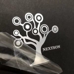 Custom Designed 3M Self-Adhesive Transfer Sticker Water-Proof UV Printed Glossy Nickel Finish Hot Stamping 3D Feature Custom