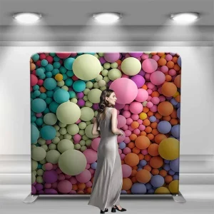 Custom Designed Tension Fabric Stand Backdrop Pillow Case Patterns to Choose Suitable for Photo Booth or Trade Show
