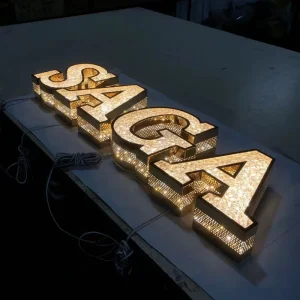 Custom Diamond Perforated 3D LED Punching Letters for Storefront Business Branding Indoor Outdoor Advertising Signage