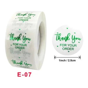 Custom Die Cut Adhesive Label Vinyl PVC Roll Waterproof Transparent Clear Thank You Stickers Adhesive Sticker
