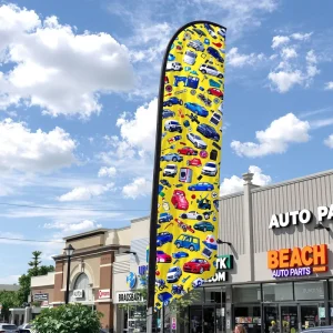 Custom Digital Printed Eco-Friendly Polyester Flying Style Feather Flags For Events Business Display