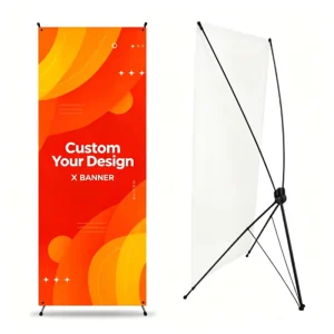 Custom Digital Printed PVC X Banner Waterproof Adjustable Portable Low Cost X Banners for Business Event Advertising Display
