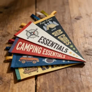 Custom Digital Printing Eco Friendly Triangle Hanging Flag Banner Pennant High Quality Promotional Handmade Felt Flag