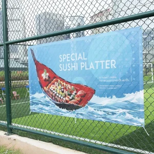 Custom Digital Printing Mesh Fence Banner Streamer Roadside Advertising Mesh Single Sided Mall Giant Banner
