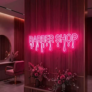 Custom Dimmable Barber Shop Led Neon Sign Custom Store Business Logo Design Barber Advertising Decoration Led Neon Lights Custom