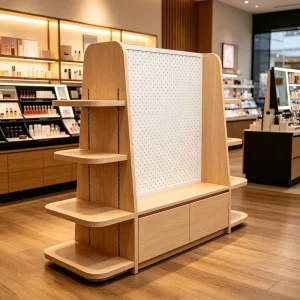 Custom Door Display Rack with Double Sided Structure and Product Display Shelf for Food in Mall