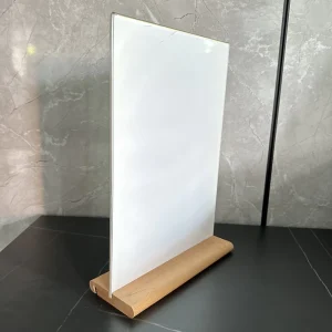 Custom Double Sided L T Shape Flyer A4 A5 A6 Acrylic Sign Holder Clear Table Display Stand Insert Card Menu Holder