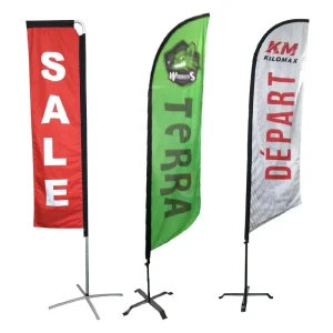 Custom Double Sided Outdoor Windproof Teardrop Flying Banner Aluminium Flagpole Kit Heat Transfer Printed Beach Feather Flag