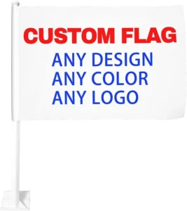 Custom Double Sided Polyester Car Flags Personalized Design 18×12 Inches Outdoor Travel Gifts