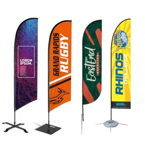 Custom Double Sided Polyester Teardrop Swooper Waterproof Durable Beach Advertising Pennants Stainless Steel Flagpole Display