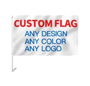 Custom Double Sided Silk Screen Printed Eco Friendly Polyester Acrylic Pole Durable Car Window Flags Custom Logos