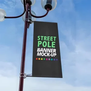 Custom Double Sided Vinyl Lamp Post Light Pole Street Banner Flag