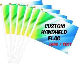 Custom Double Sides Mini Personalized Stick Flag Make Your Own Flag With Logo Image Text Fade Handheld Flags Banner
