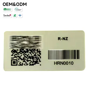 Custom Dual Code Metal Asset Tag QR Code Barcode with Serial Number