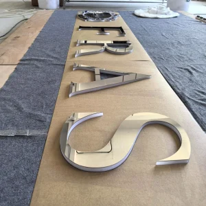 Custom Durable Brushed Titanium Gold Stainless Steel Letters Customized Size for Outdoor Advertising Storefront Wall Decor